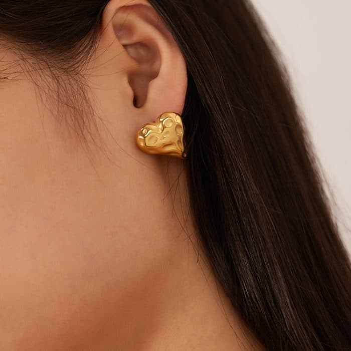 TBD06051717_B4.jpg OPK GE937 1 paar Edelstahl Herz Unregelmäßigen Ohrringe – Bild 5