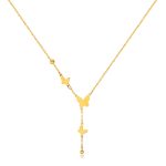 OPK GX2440 Schmetterling Quaste Halskette Edelstahl Kette