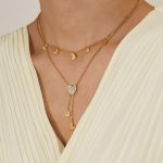 OPK GX2438 Halskette mit Herzanhänger und gestapelten Quasten aus Edelstahl – Bild 4