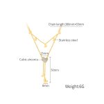 OPK GX2438 Halskette mit Herzanhänger und gestapelten Quasten aus Edelstahl – Bild 6