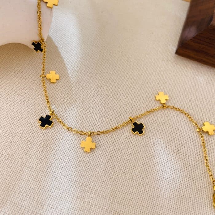 OPK GZ197 Einfache Fußkettchen aus Edelstahl mit geometrischem Kreuz – Bild 3