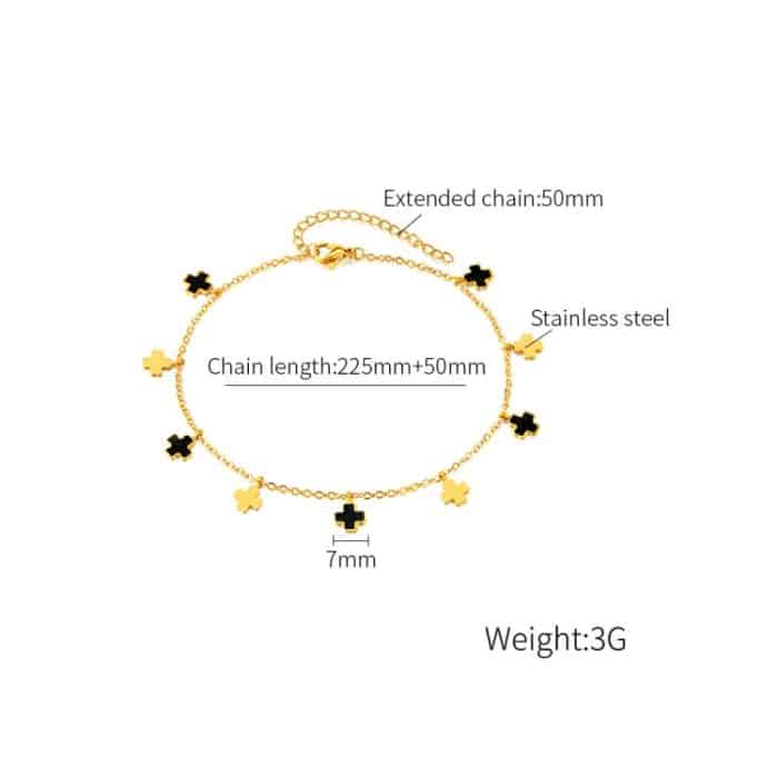 OPK GZ197 Einfache Fußkettchen aus Edelstahl mit geometrischem Kreuz – Bild 7