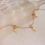 OPK GZ195 Edelstahl Kreuz Zirkonia Kleine Accessoires Einfache Fußkettchen – Bild 3