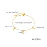 OPK GZ195 Edelstahl Kreuz Zirkonia Kleine Accessoires Einfache Fußkettchen – Bild 7