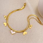 OPK GZ193 Fußkettchen aus Edelstahl mit zwei Lagen Herz – Bild 2