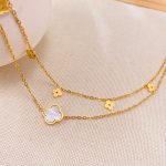 OPK GZ191 Fußkettchen mit Skelett-Blumen-Doppelkette aus Edelstahl – Bild 3