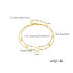 OPK GZ191 Fußkettchen mit Skelett-Blumen-Doppelkette aus Edelstahl – Bild 6