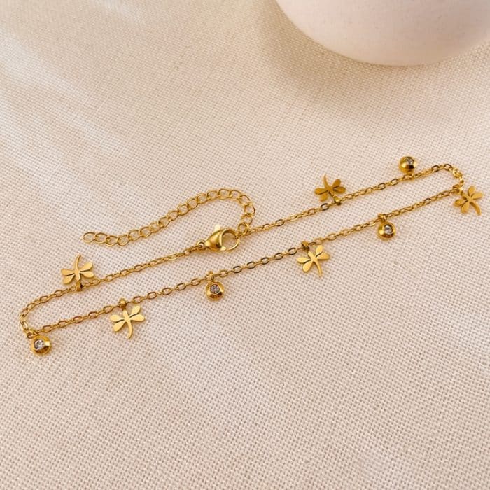 OPK GZ189 Fußkettchen mit Libellen-Anhänger aus Edelstahl – Bild 2