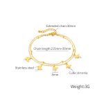 OPK GZ200 Doppellagige Fußkettchen mit Schmetterlingsmotiv aus Edelstahl – Bild 7