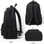 Einfarbiger Rucksack für Teenager, Schultasche, Reise-Umhängetasche für Männer und Frauen – Bild 3