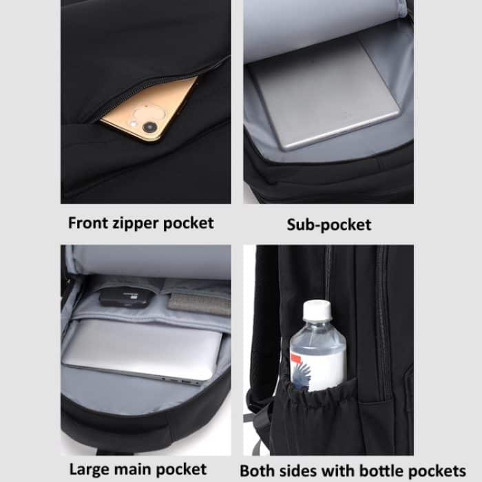 Einfarbiger Rucksack für Teenager, Schultasche, Reise-Umhängetasche für Männer und Frauen – Bild 7