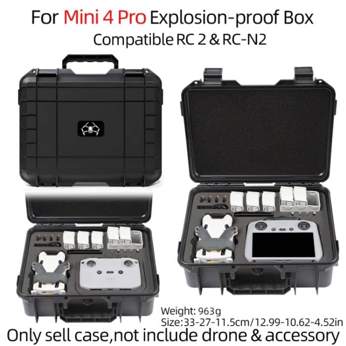 Für DJI Mini 4 Pro / Mini 3 Pro Drohnenkoffer Explosionsgeschützte Box Kompatibel mit RC & RC 2, RC-N1 & RC-N2, Style 1 – Bild 2