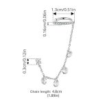 S925 Sterling Silber Feine Zirkon Quaste Ohr Knochen Clip Ohrringe – Bild 2