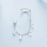 S925 Sterling Silber Feine Zirkon Quaste Ohr Knochen Clip Ohrringe – Bild 4