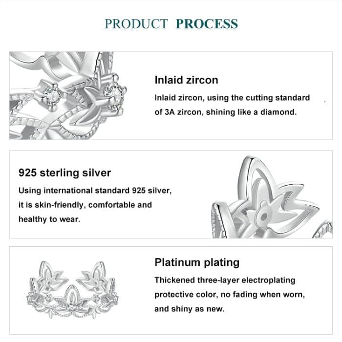 S925 Sterling Silber Hohl Lotus Offener Ring Verstellbarer Blumenring – Bild 4