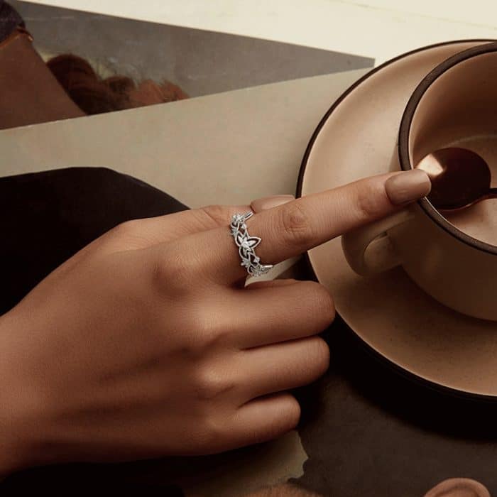 S925 Sterling Silber Hohl Lotus Offener Ring Verstellbarer Blumenring – Bild 6