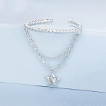 S925 Sterling Silber Kette Quaste Stern offener Ring – Bild 3