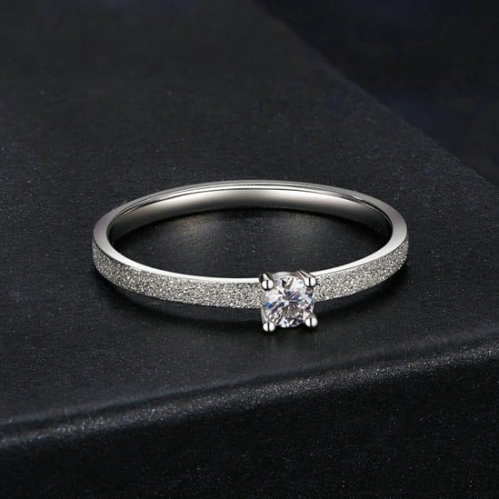 MSR058 S925 Sterling Silber Mossian Stein Ring Platin Beschichtung Ring – Bild 2