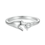 SCR1069 S925 Sterling Silber plattiert mit Platin Hand-in-Hand-Form Ring