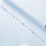 S925 Sterling Silber plattierte Platin Schlangenknochen Perlen dünne Fußkette – Bild 3