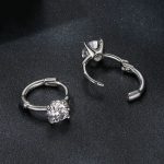 S925 Sterling Silber Platinierte Moissanit Ohrclip Ohrringe – Bild 4