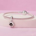 S925 Sterling Silber Platin plattiert Niedliche Katzenklaue Leuchtender Anhänger – Bild 5