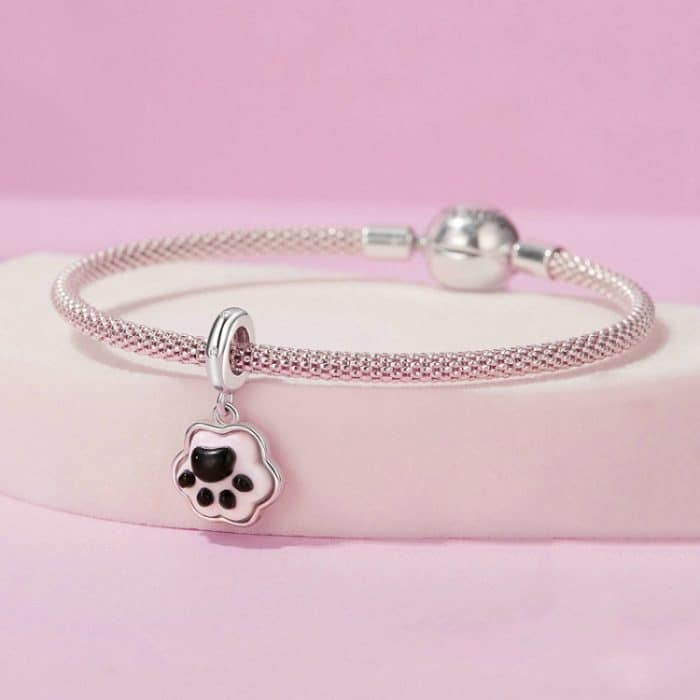 S925 Sterling Silber Platin plattiert Niedliche Katzenklaue Leuchtender Anhänger – Bild 5