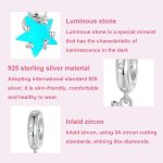 S925 Sterling Silber Platiniert Niedlich Katze Stern Leuchtender Anhänger – Bild 4