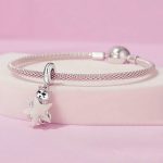 S925 Sterling Silber Platiniert Niedlich Katze Stern Leuchtender Anhänger – Bild 5