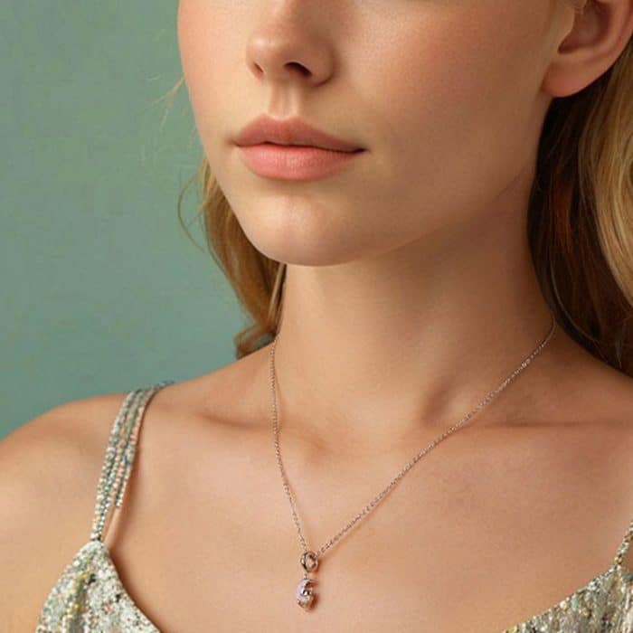 S925 Sterling Silber plattiert Platin Fantasy Mond süße Katze Anhänger – Bild 8