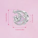 S925 Sterling Silber plattiert Platin Fantasy Opal Mond Katze Anhänger – Bild 3