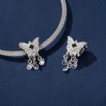 S925 Sterling Silber Platinierter Schmetterlingsquasten-Perlenanhänger – Bild 5