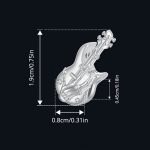 S925 Sterling Silber Platinierter Totenkopf Bass Perlen Anhänger – Bild 2