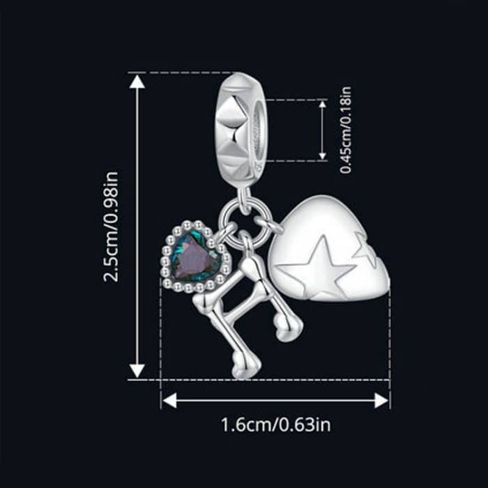 S925 Sterling Silber Platin Note Form Perlen Schmuck Anhänger – Bild 2