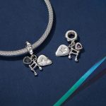 S925 Sterling Silber Platin Note Form Perlen Schmuck Anhänger – Bild 4