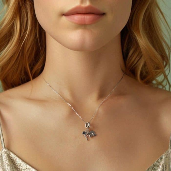 S925 Sterling Silber Platin Note Form Perlen Schmuck Anhänger – Bild 8