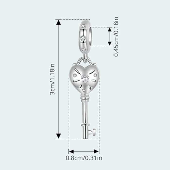 S925 Sterling Silber Platinierte dreidimensionale herzförmige Perlenschmuckanhänger – Bild 2