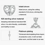 S925 Sterling Silber Platinierte dreidimensionale herzförmige Perlenschmuckanhänger – Bild 3