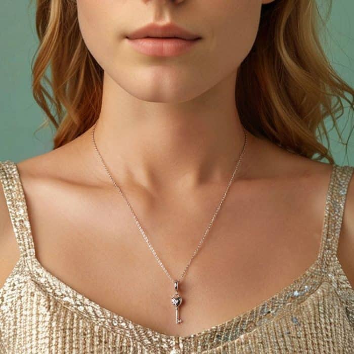 S925 Sterling Silber Platinierte dreidimensionale herzförmige Perlenschmuckanhänger – Bild 7