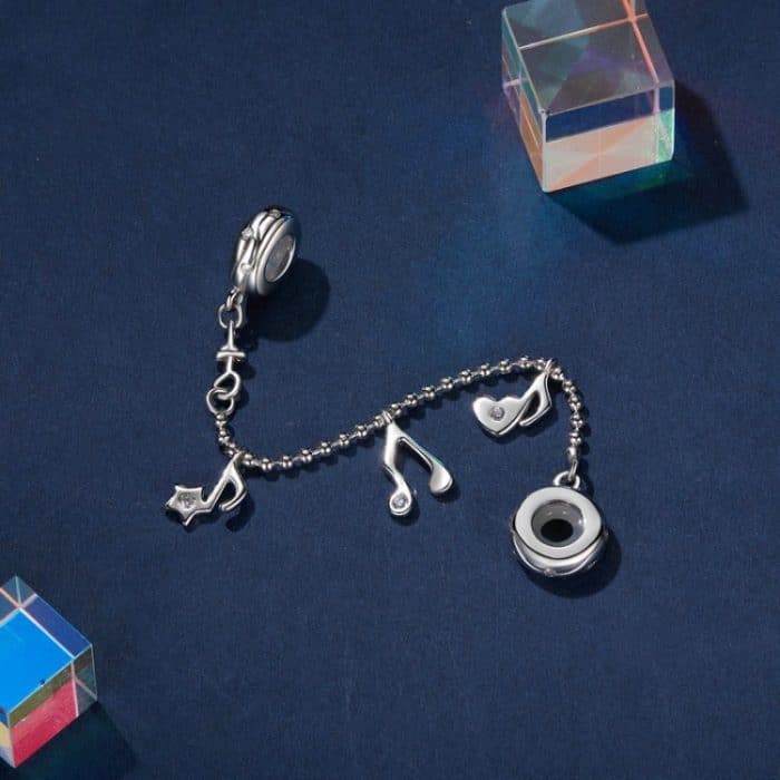 S925 Sterling Silber Platiniert Note Form Sicherheit Kette Schmuck Anhänger Zubehör – Bild 2