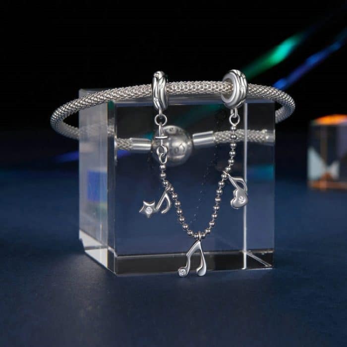 S925 Sterling Silber Platiniert Note Form Sicherheit Kette Schmuck Anhänger Zubehör – Bild 5