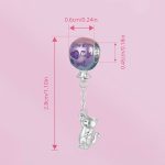 S925 Sterling Silber Niedlicher Heißluftballon Katzenperlen Schmuck Anhänger – Bild 2