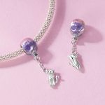 S925 Sterling Silber Niedlicher Heißluftballon Katzenperlen Schmuck Anhänger – Bild 4