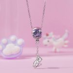 S925 Sterling Silber Niedlicher Heißluftballon Katzenperlen Schmuck Anhänger – Bild 6