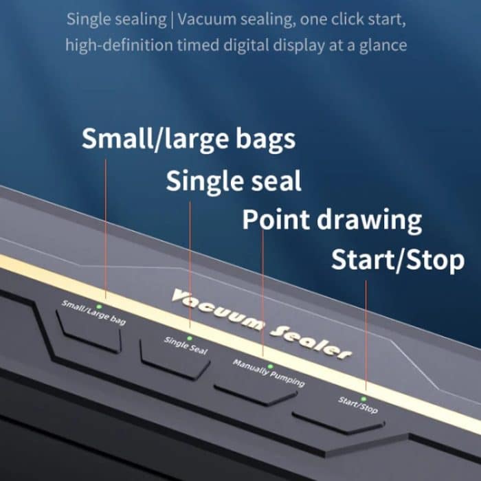 Vakuumiergerät für Lebensmittel, 60 KPA starke Saugkraft, Modi für kleine/große Beutel mit 10 Vakuumbeuteln, EU Plug, US Plug – Bild 8
