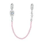 S925 Sterling Silber Platin plattiert süße Katze Sicherheitskette Schmuck Anhänger