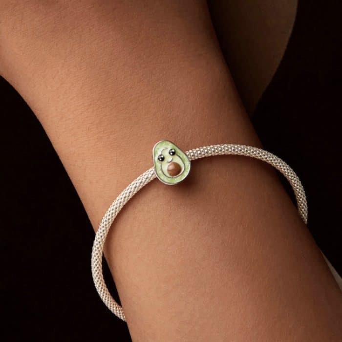 S925 Sterling Silber mit Platin DIY süße Avocado Perlen – Bild 5