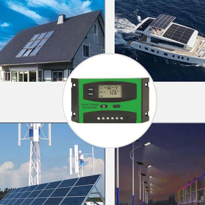 12V/24V Solar Lade- Und Entladeregler Dual USB Port LCD Solar Zellen Panel Laderegler, 10A, 20A, 30A – Bild 8