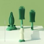 Tragbares 3-in-1-Flaschenbürstenset aus lebensmittelechtem Silikon. Mehrzweck-Strohhalm-Reinigungsbürste für Babyflaschen