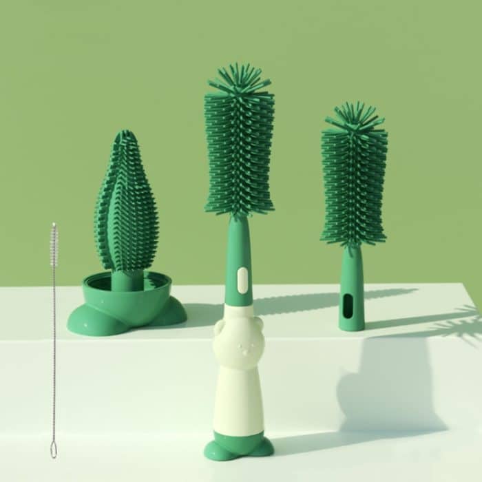 TBD0605244401A.jpg Tragbares 3-in-1-Flaschenbürstenset aus lebensmittelechtem Silikon. Mehrzweck-Strohhalm-Reinigungsbürste für Babyflaschen – Bild 1